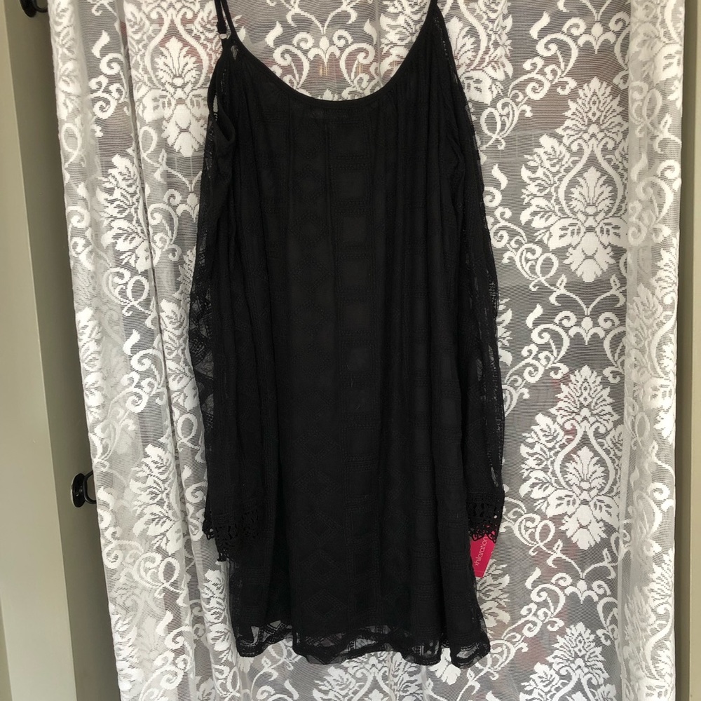 Sheer black lace dress (with slip)